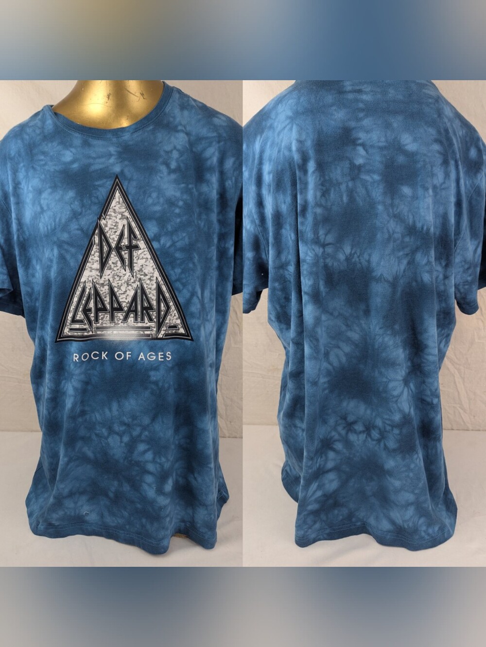 Def Leppard "Rock of Ages" Blue Tie-Dye Tee XL